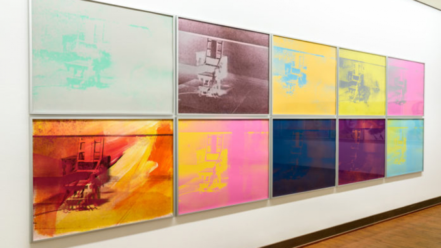 Andy Warhol 14 Small Electric Chairs in the Blockchain 696x464